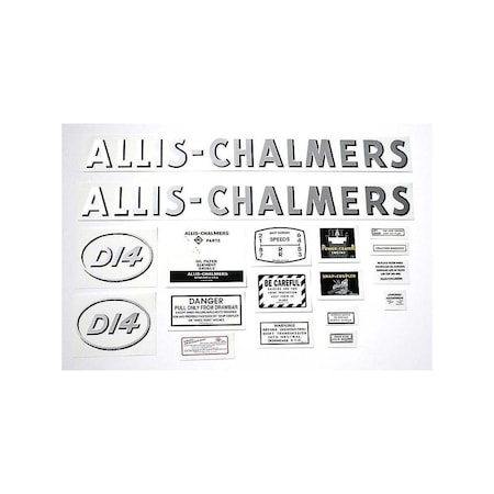Aftermarket Decal Set with Oval Model letters Fits Allis Chalmers D14 MAE30-1412